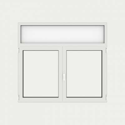 Ventana Aluminio gama AluMax 2 hojas de la cual 1 oscilobatiente con tapa de registro de persiana