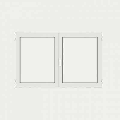 Ventana Aluminio gama AluMax 2 hojas de la cual 1 oscilobatiente