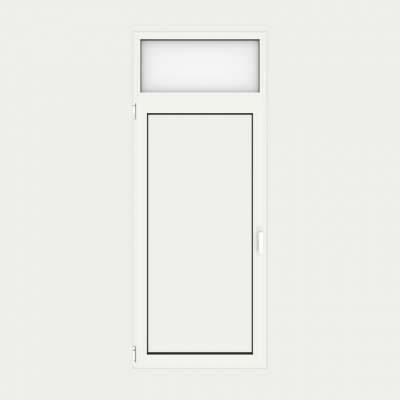 Puerta Balconera Aluminio gama AluMax 1 hoja oscilobatiente con tapa de registro de persiana