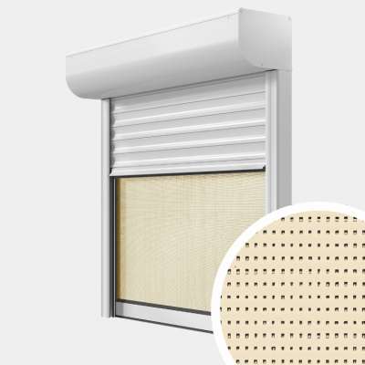 Persiana enrollable Aluminio Renovación motorización por cable con mosquitera-estore con zoom en el lienzo