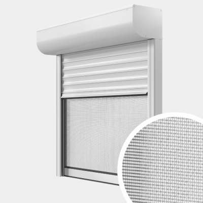 Persiana enrollable Aluminio Renovación motorización radio con mosquitera con zoom en el lienzo