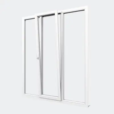 Porte Fenêtre PVC gamme Confort 1 vantail oscillo-battant 2 fixes ouvert