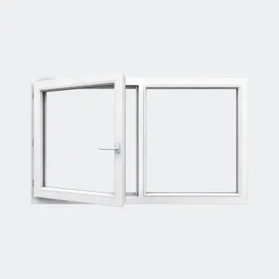 Fenêtre PVC gamme Confort 1 vantail ouverture à la française 1 fixe ouvert