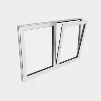 Ventana Aluminio gama AluMax 2 hojas de la cual 1 oscilobatiente