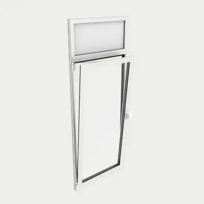 Puerta Balconera Aluminio gama AluMax 1 hoja oscilobatiente con tapa de registro de persiana