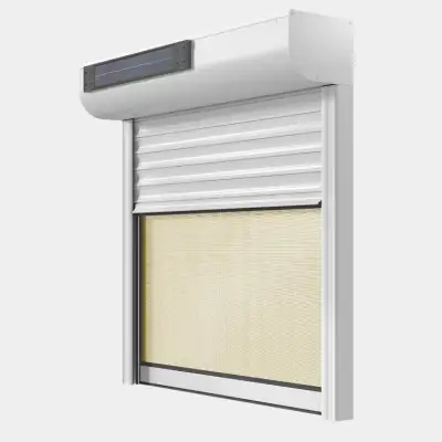 Persiana enrollable Aluminio Renovación motorización radio solar con mosquitera-estore