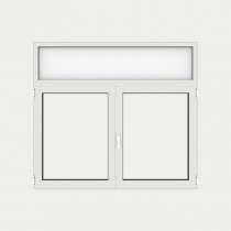 Ventana Aluminio gama AluMax 2 hojas de la cual 1 oscilobatiente con tapa de registro de persiana